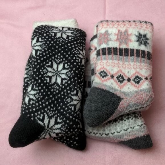 A New Day 2 Pack Winter Cozy Crew Lounge Socks Size 4-10 - Picture 3 of 4